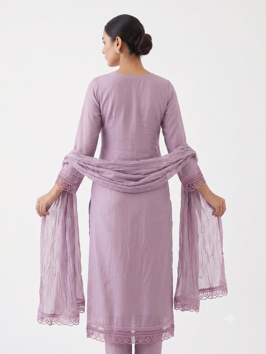 Premium Purple Color Cotton Unstitched Suit Set with Heavy Dupatta
